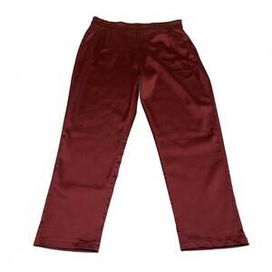 Hei Pei Wa Women's Size X Large Burgundy Casual Satin Pants W33X27L